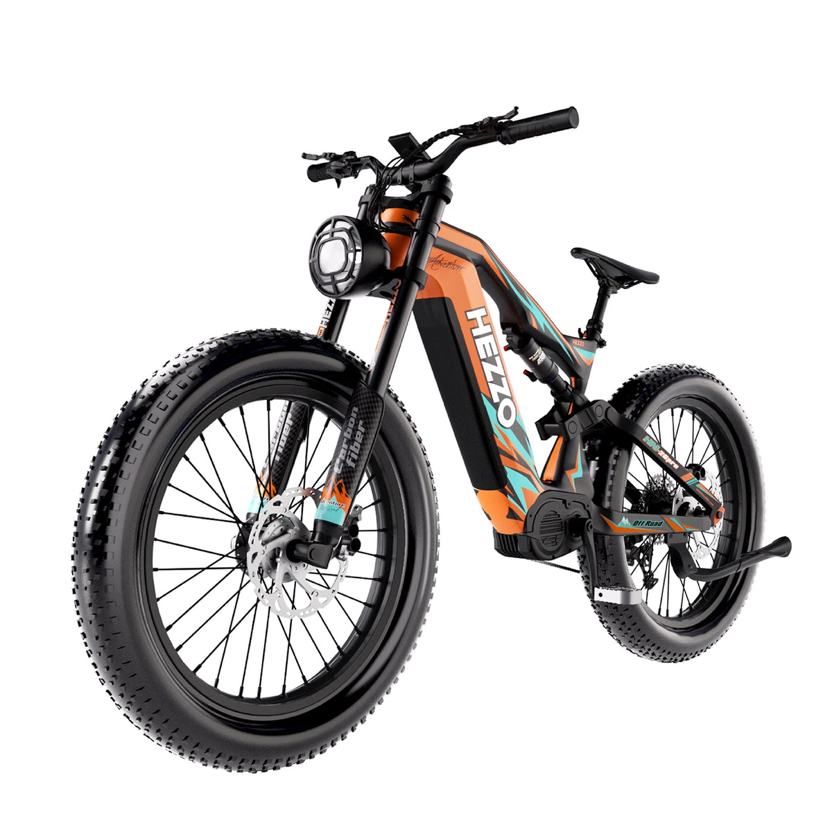 Hezzo Carbon 1000W Bafang Mid Drive Fat Tire Electric Bicycle