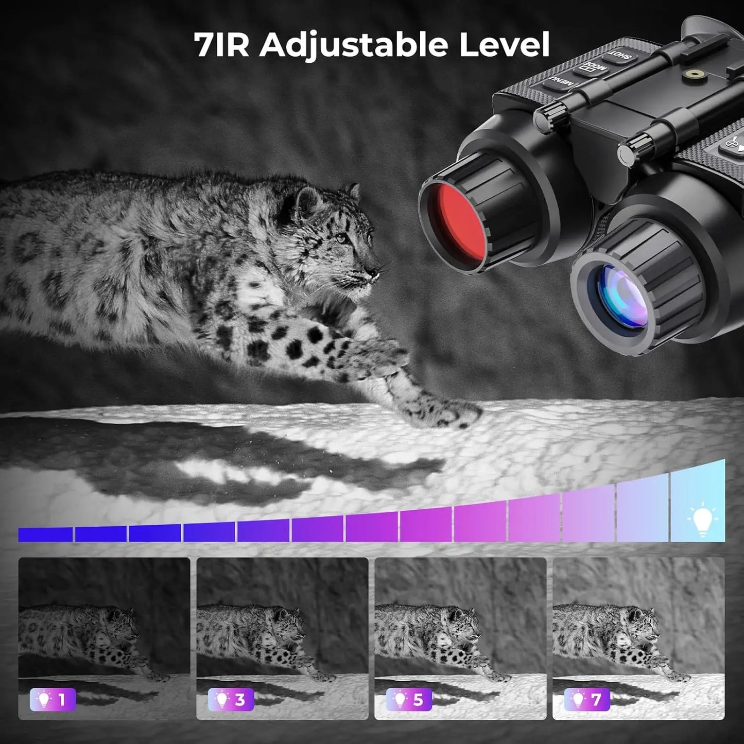 GOYOJO Head Mounted Night Vision Goggles 8X Zoom 32GB Card