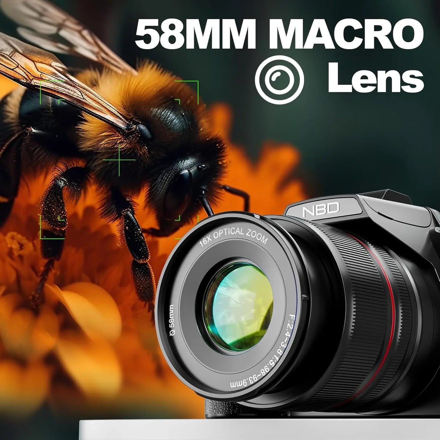 NBD 5K Digital Cameras For Photography, 16X Optical Zoom Camera With WiFi & App Control,64MP Vlogging Camera With 3-inch Screen