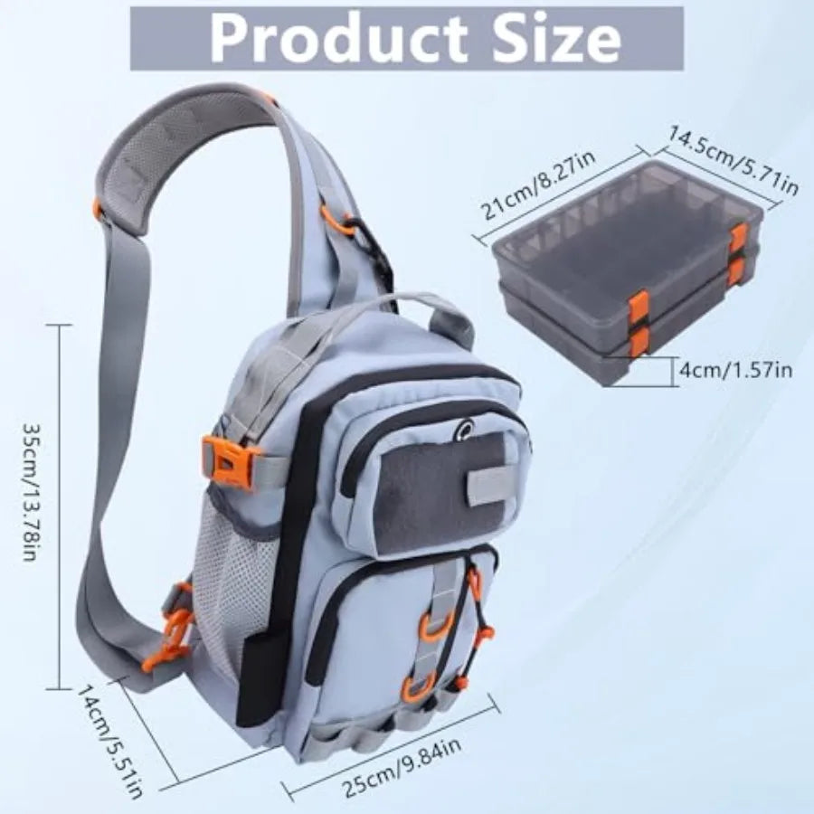 Water Resistant Fishing Backpack With Tackle Boxes And Rod Holder