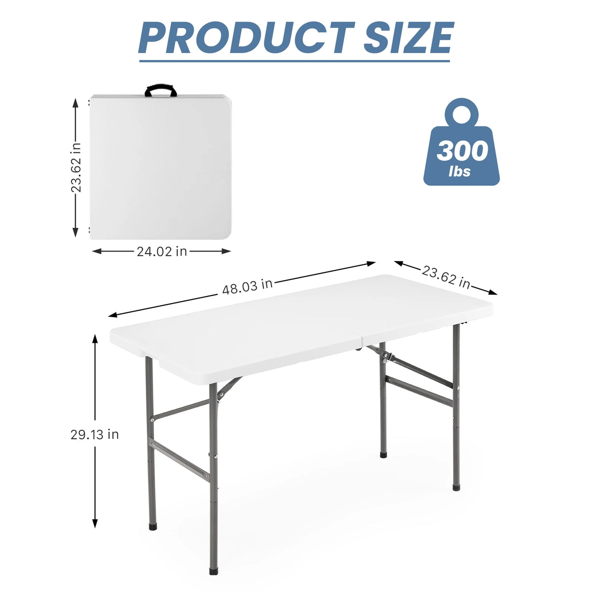 JHK Heavy Duty Folding Camping Table With Carry Handle