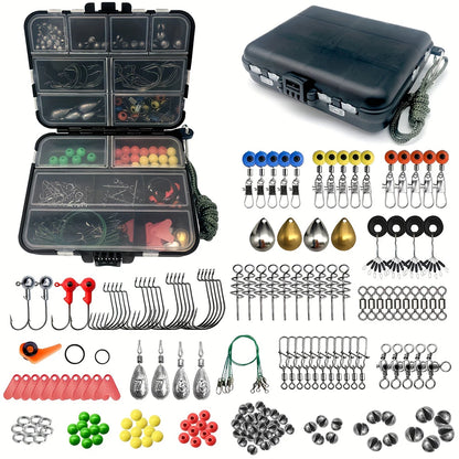 Complete Fishing Tackle Kit with Hooks Bait and Sinkers