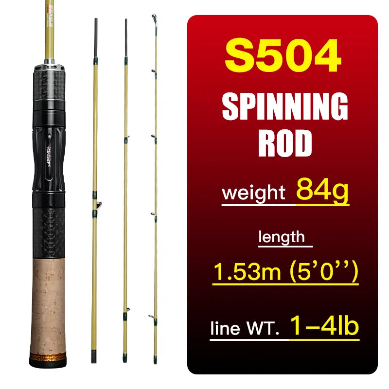 SeaSir Silent Stream Spinning Baitcasting Fishing Rod Carbon Fiber UL Power