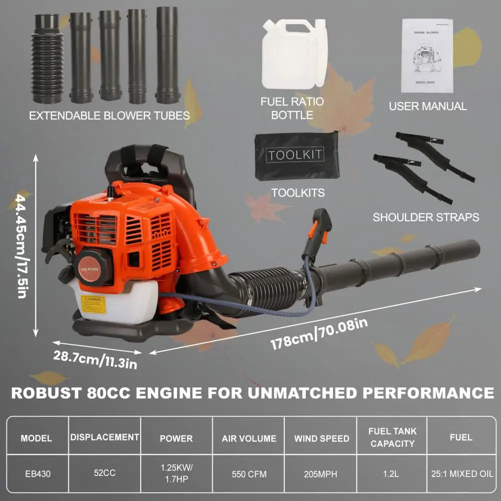 Leaf Blower Backpack Style Gas Powered Garden Blower