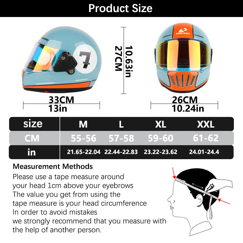 UCHOOSE Retro Motorcycle Helmet DOT Open Face Classic Style