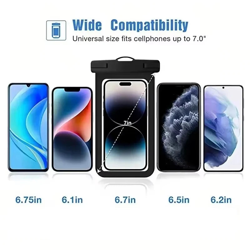 Universal IPX8 Waterproof Phone Pouch with Adjustable Strap for Swimming