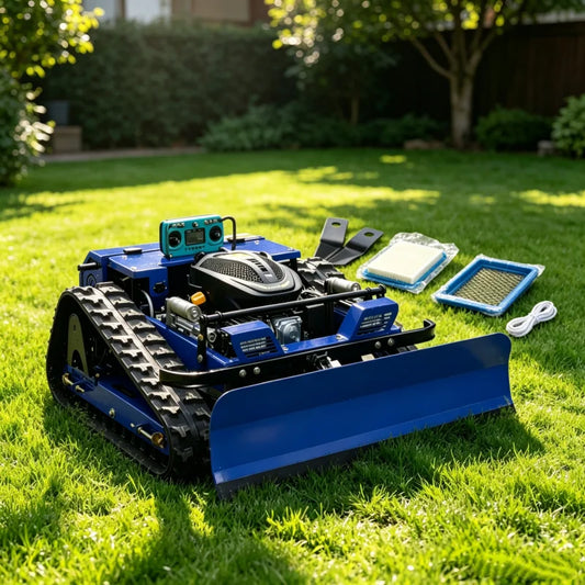 Remote Control Self Propelled Lawn Mower With Snow Shovel Rechargeable