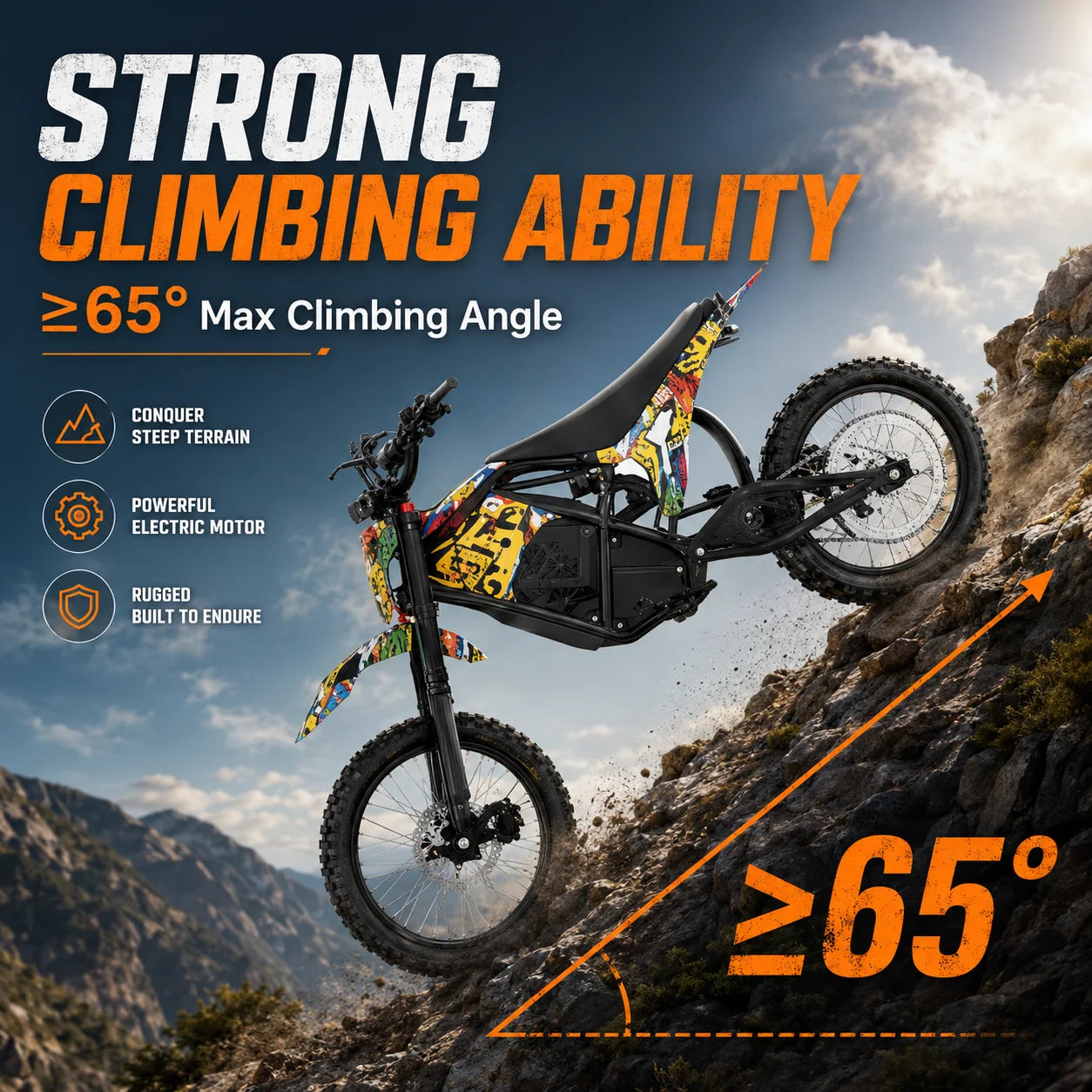 Off Road Electric Bike For Adults 48V Lithium Battery Hydraulic Disc Brake