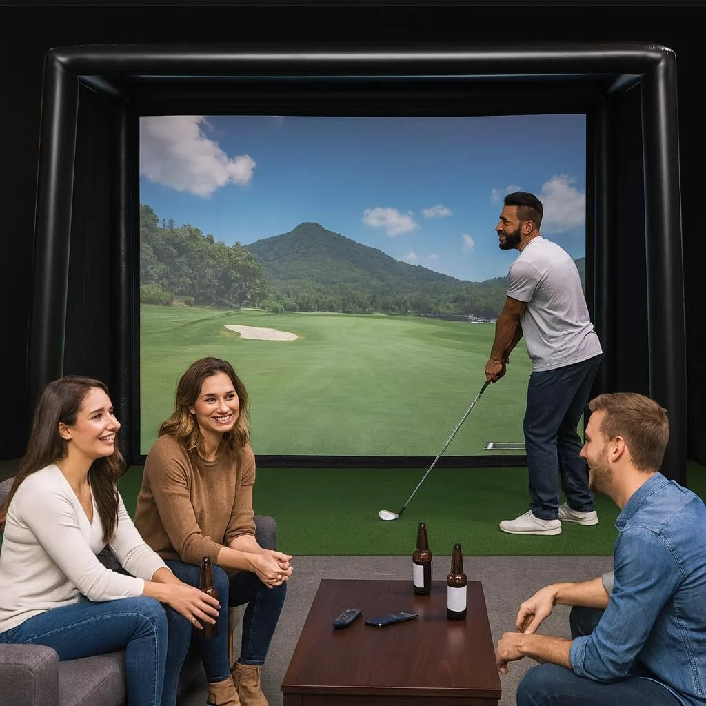 Ejia Inflatable Golf Simulator Enclosure With Projection Screen For Practice