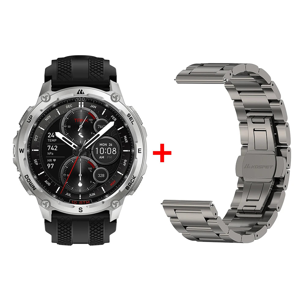 KOSPET Tank T4 Smartwatch GPS Maps 10ATM Waterproof Heart Rate