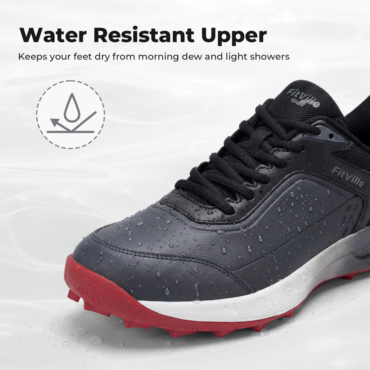 FitVille Men's Waterproof Spikeless Golf Shoes Arch Support Comfort