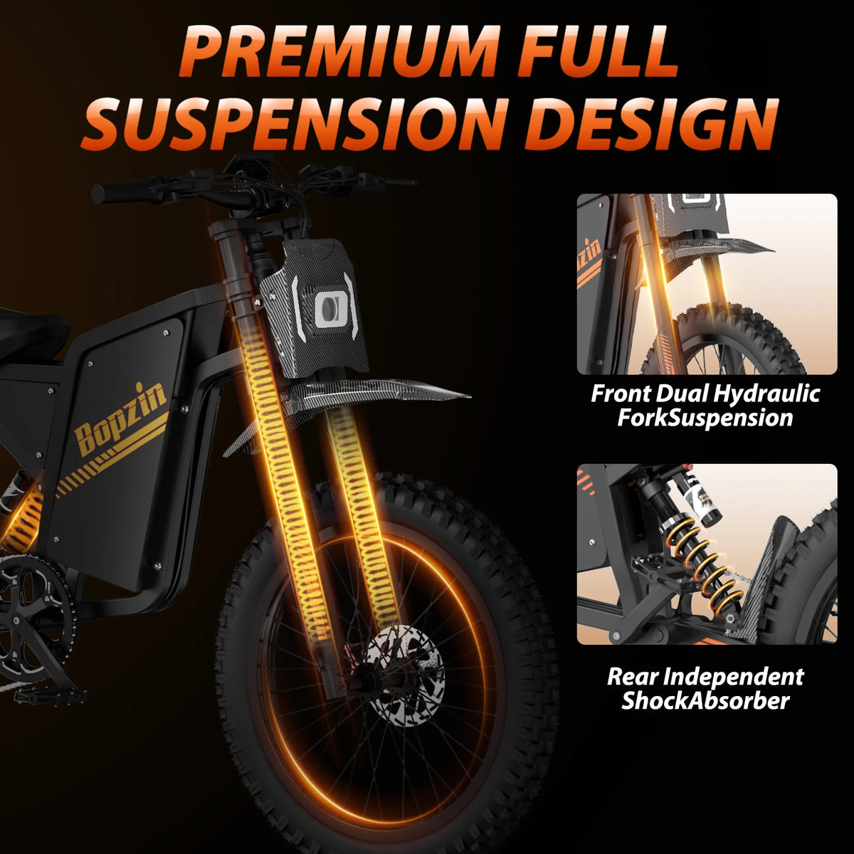 Bopzin Peak 3000W Electric Dirt Bike For Adults With Suspension