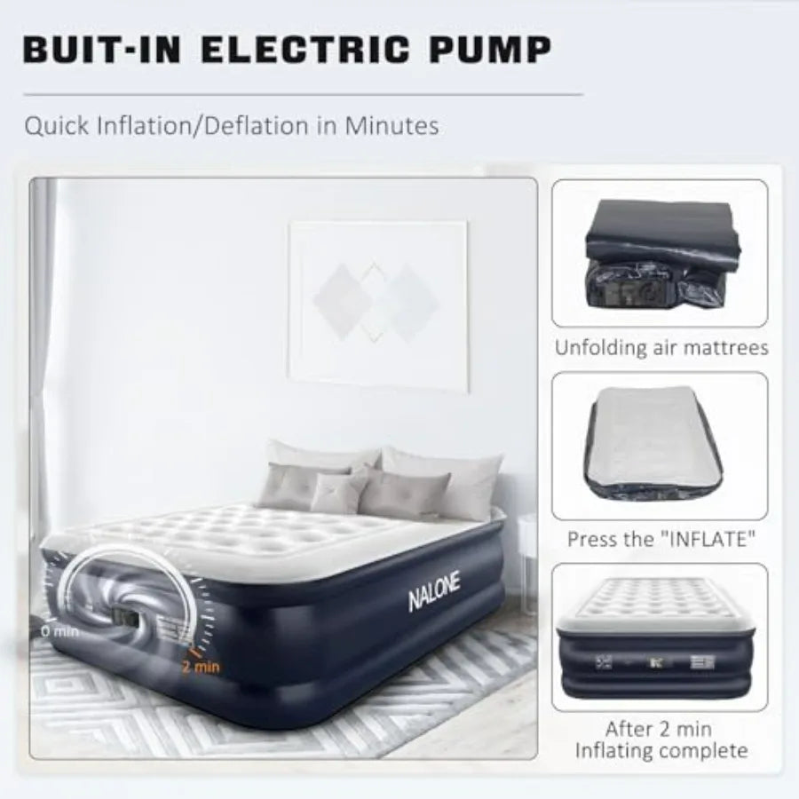 Air Mattress With Built In Pump For Home And Travel