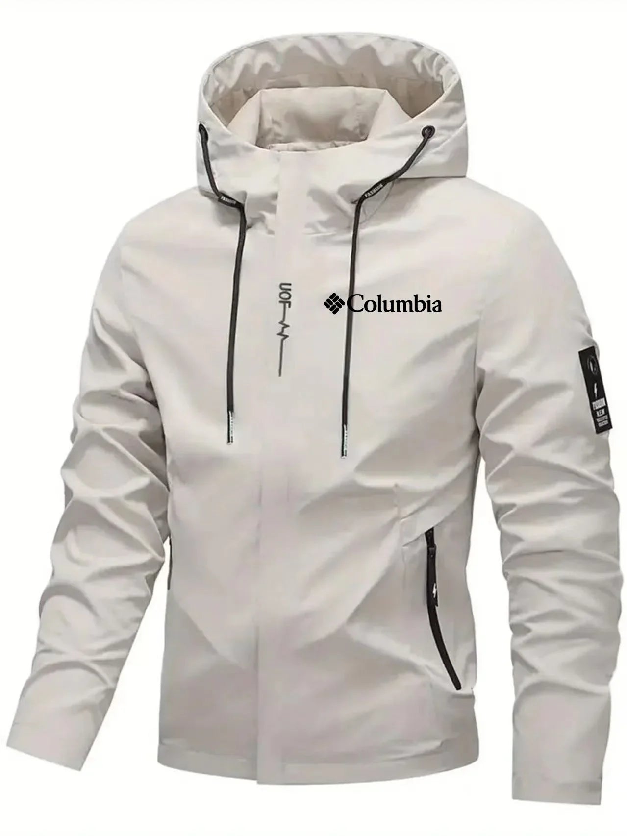 Men's Casual Hooded Zip Up Windbreaker Jacket