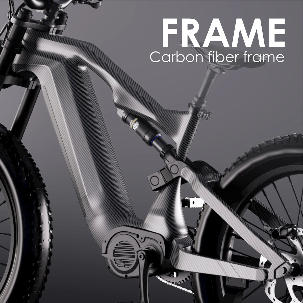 Hezzo Carbon 1000W Bafang Mid Drive Fat Tire Electric Bicycle