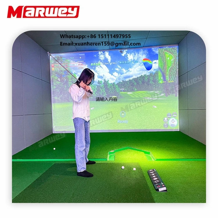 Marwey Professional Indoor Interactive Golf Projection Simulator Machine
