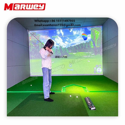 Marwey Professional Indoor Interactive Golf Projection Simulator Machine