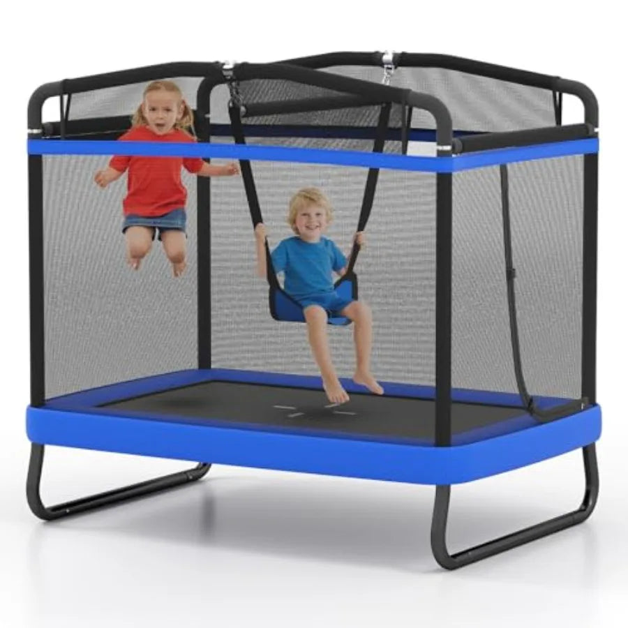 Indoor Outdoor Trampoline Rectangle With Steel Frame Enclosure
