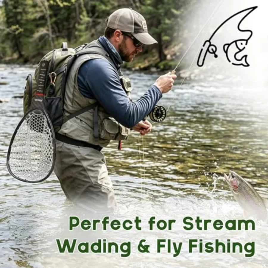 Fly Fishing Landing Net for Trout with Carbon Fiber Frame