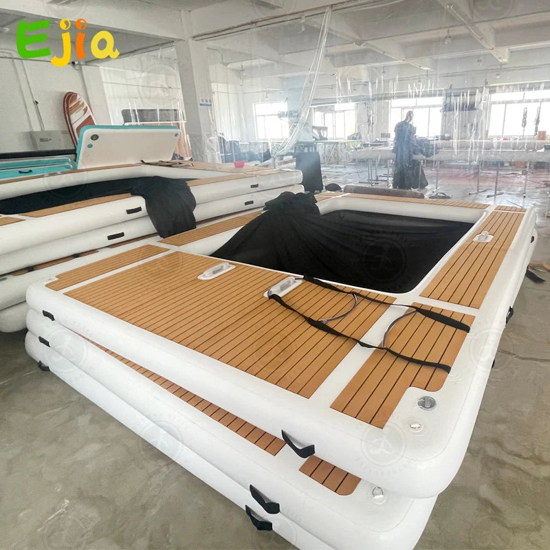Ejia Inflatable Pool Float Platform Dock With Non Slip Surface