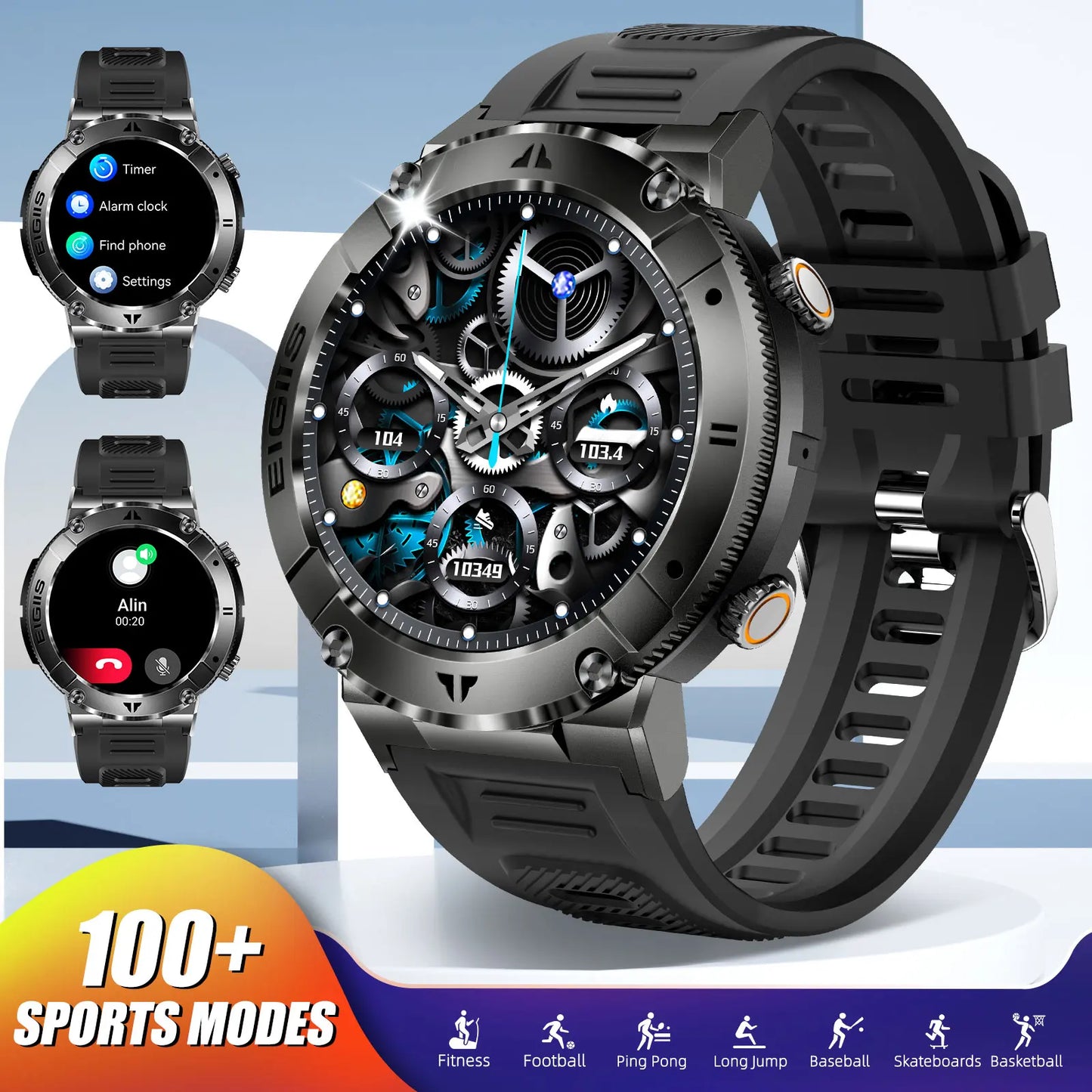 LaNikar Smart Watch Men TFT Display Bluetooth Call Blood Pressure Health