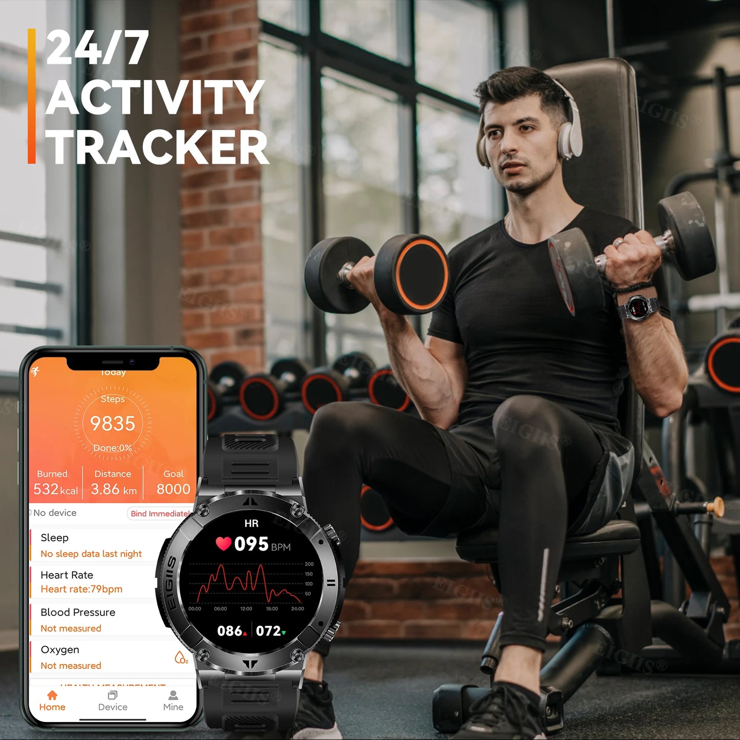 LaNikar Smart Watch Men TFT Display Bluetooth Call Blood Pressure Health