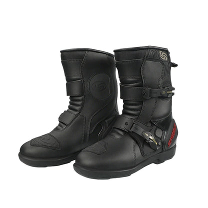 Professional Leather And Rubber Ankle Motorcycle Boots
