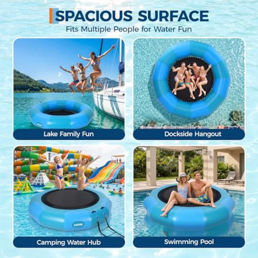 Inflatable PVC Water Trampoline With Electric Pump And Rope Ladder