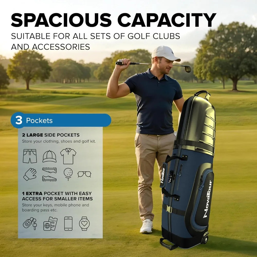 Golf Travel Bag Hard Case Top 1680D With TSA Locking