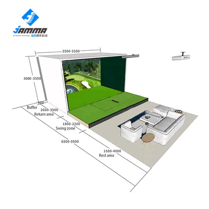 Jamma Professional Indoor Golf Simulator 3D Interactive Projection System