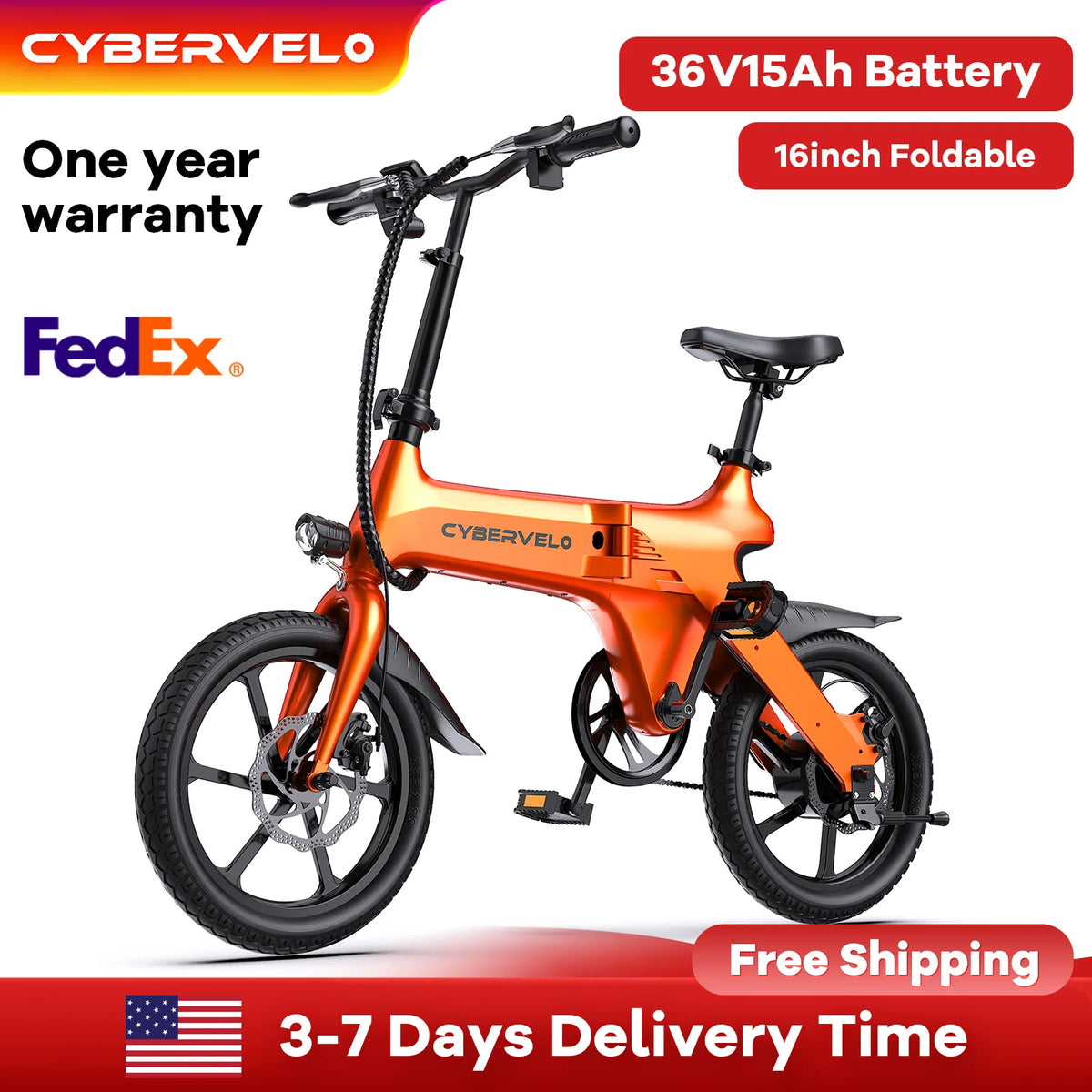 TALUSCONDOR Foldable Electric City Commuter Bike With Waterproof Battery