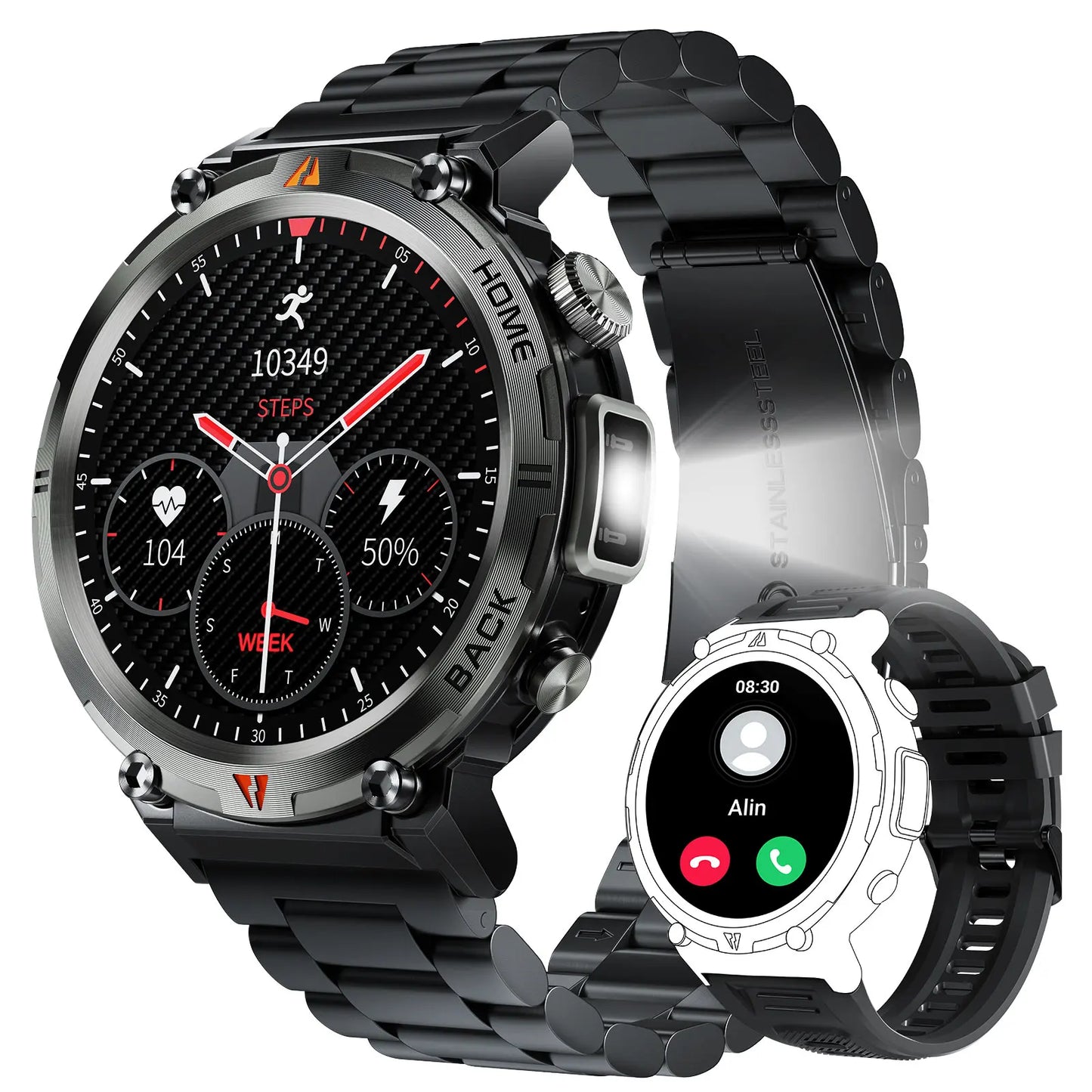 EIGIIS KE3 Smartwatch For Men Bluetooth Call Heart Rate Monitor
