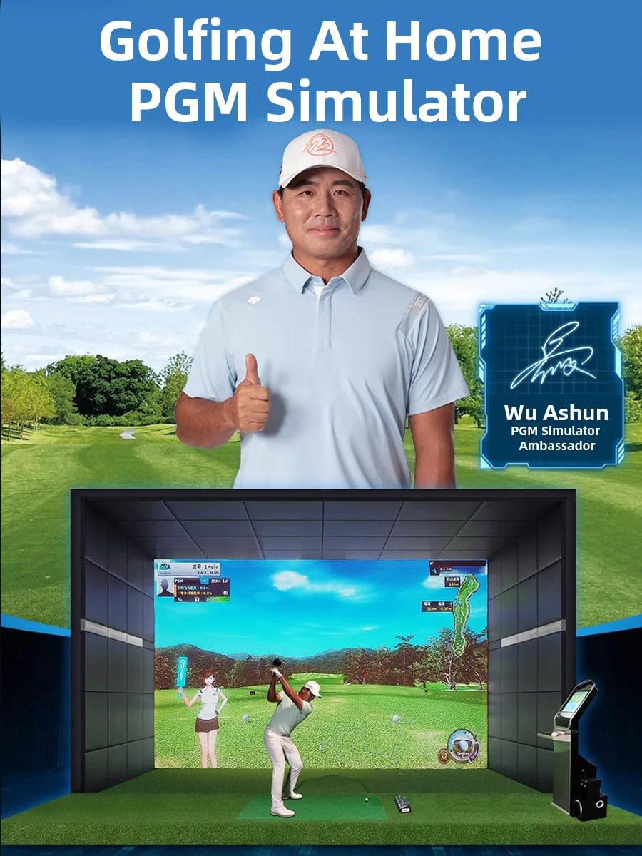 PGM MNQ001 Golf Simulator for Home Use 3D Swing Analyzer with Launch Monitor Indoor Training System & Virtual Course