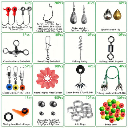 Complete Fishing Tackle Kit with Hooks Bait and Sinkers
