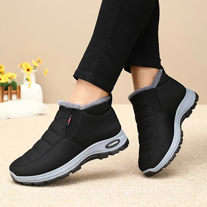 Waterproof Fleece Lined Winter Snow Boots With Side Zipper