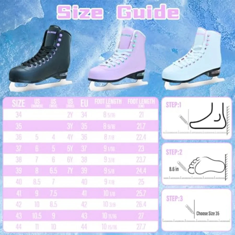 Women Figure Skates With Air Cushion And Velvet Lining