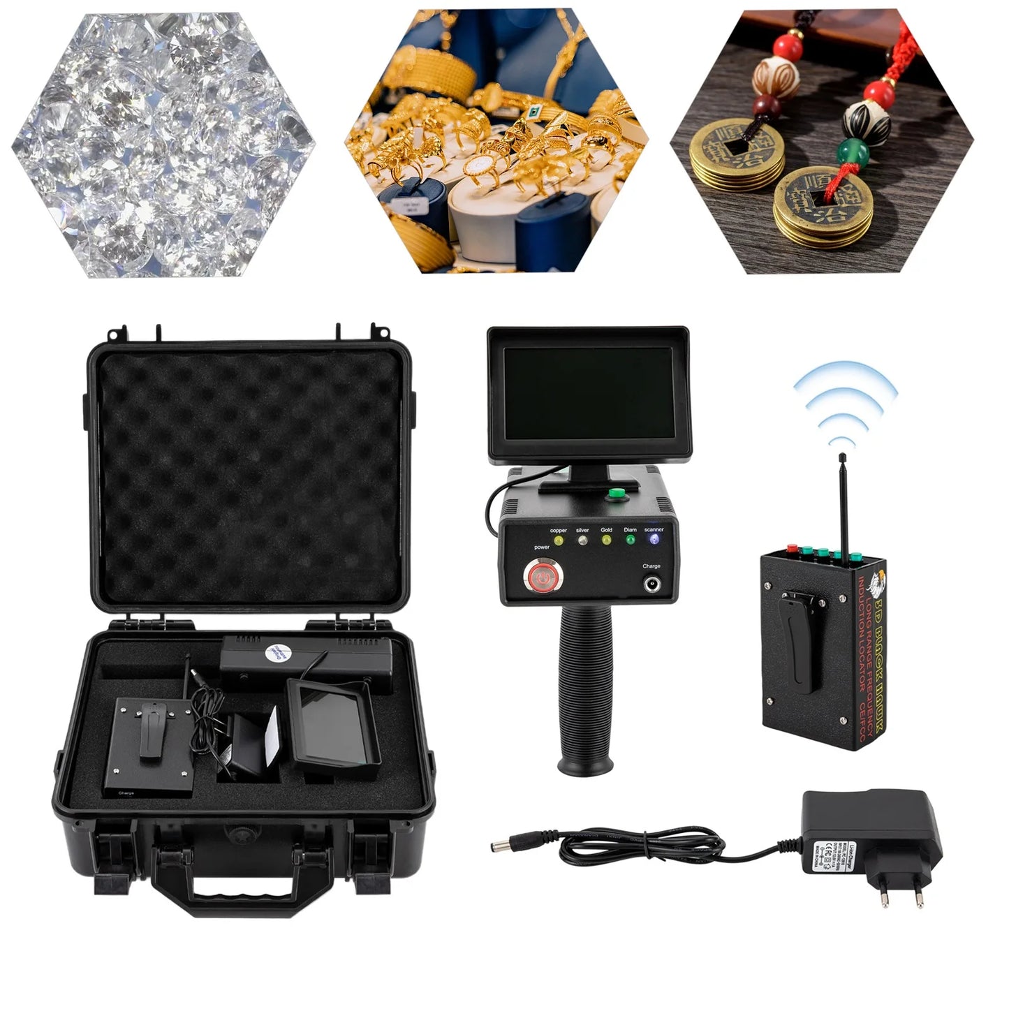 Metal Detector With 3D LED Display Remote Underground Treasure Scanner