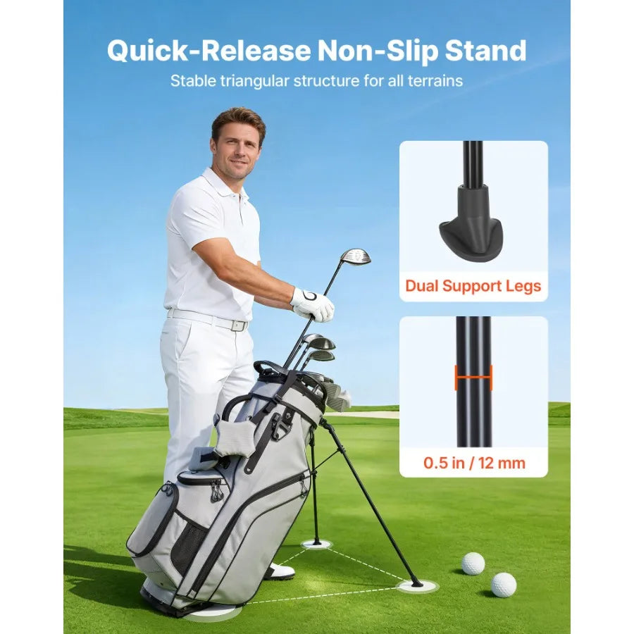 Golf Cart Bag With 14 Way Top Divider And Full Length Divider