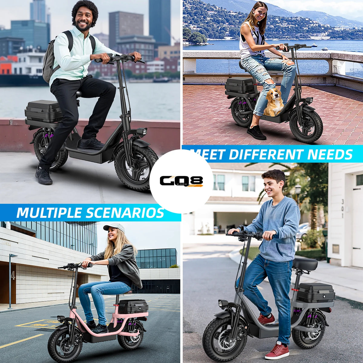 UPlee GQ8 500W Electric Bike 48V Lithium Powered Folding Commuter