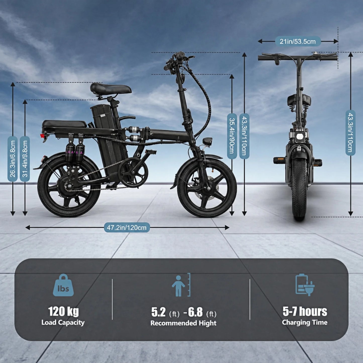 500 Watt Motor Adult Folding Electric Bicycle With 48V Battery