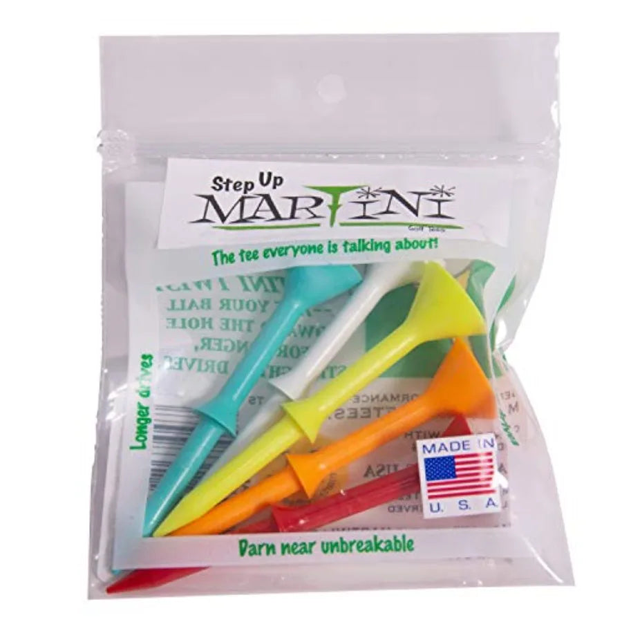 Golf Tees DMT007 Durable Plastic Step-Up Tees 5 Pack