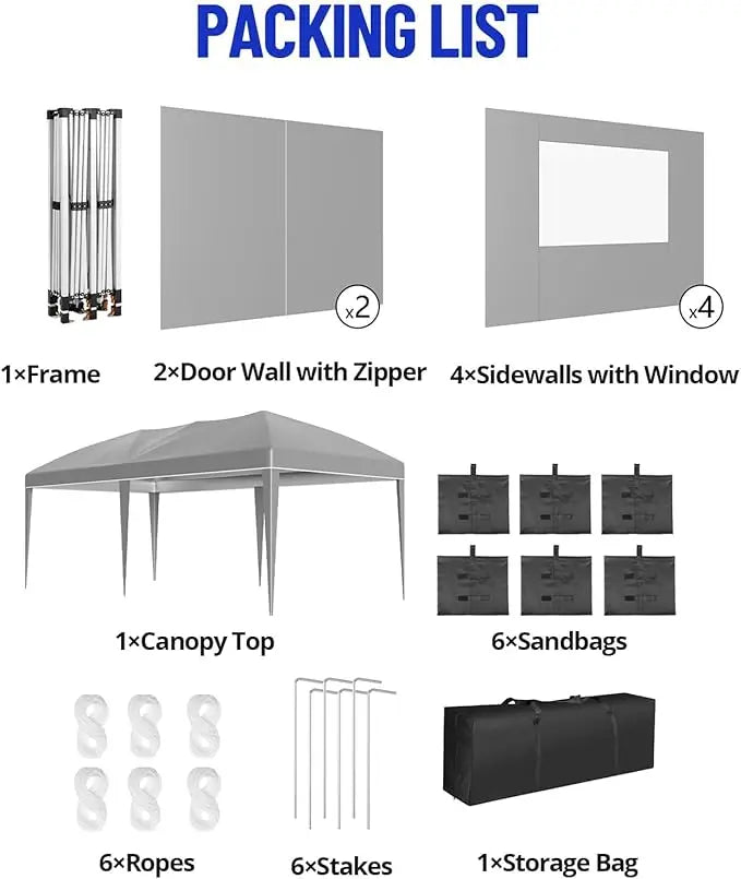 Acekool Pop Up Canopy Tent With Sidewalls Waterproof Gazebo