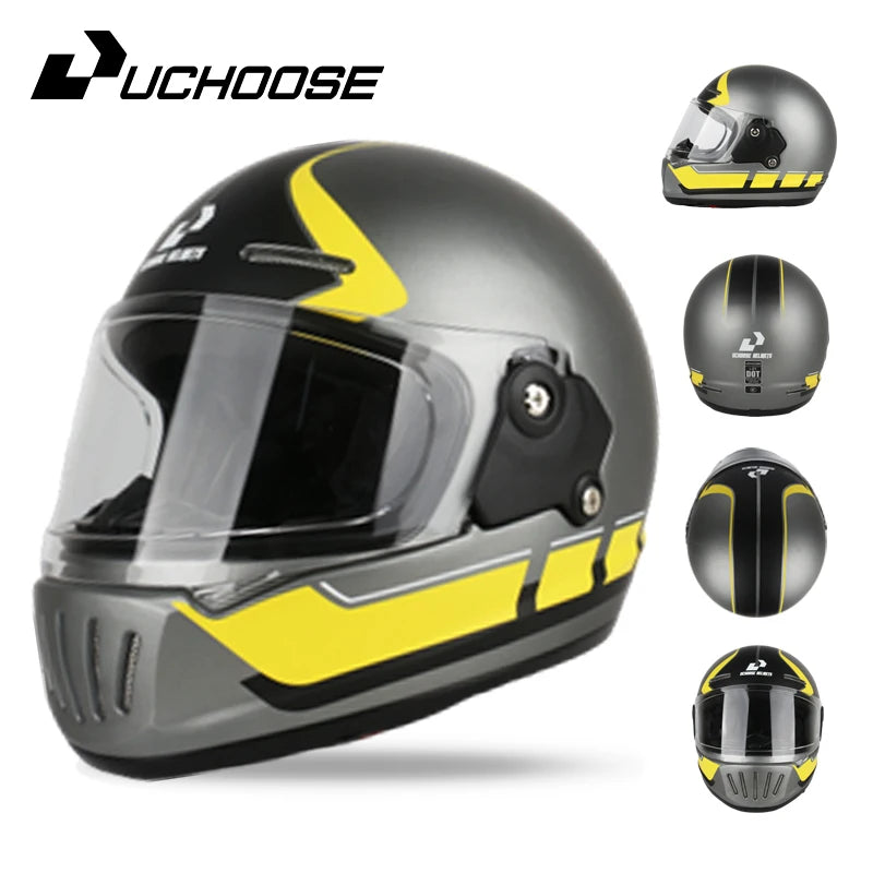 UCHOOSE Retro Motorcycle Helmet DOT Open Face Classic Style