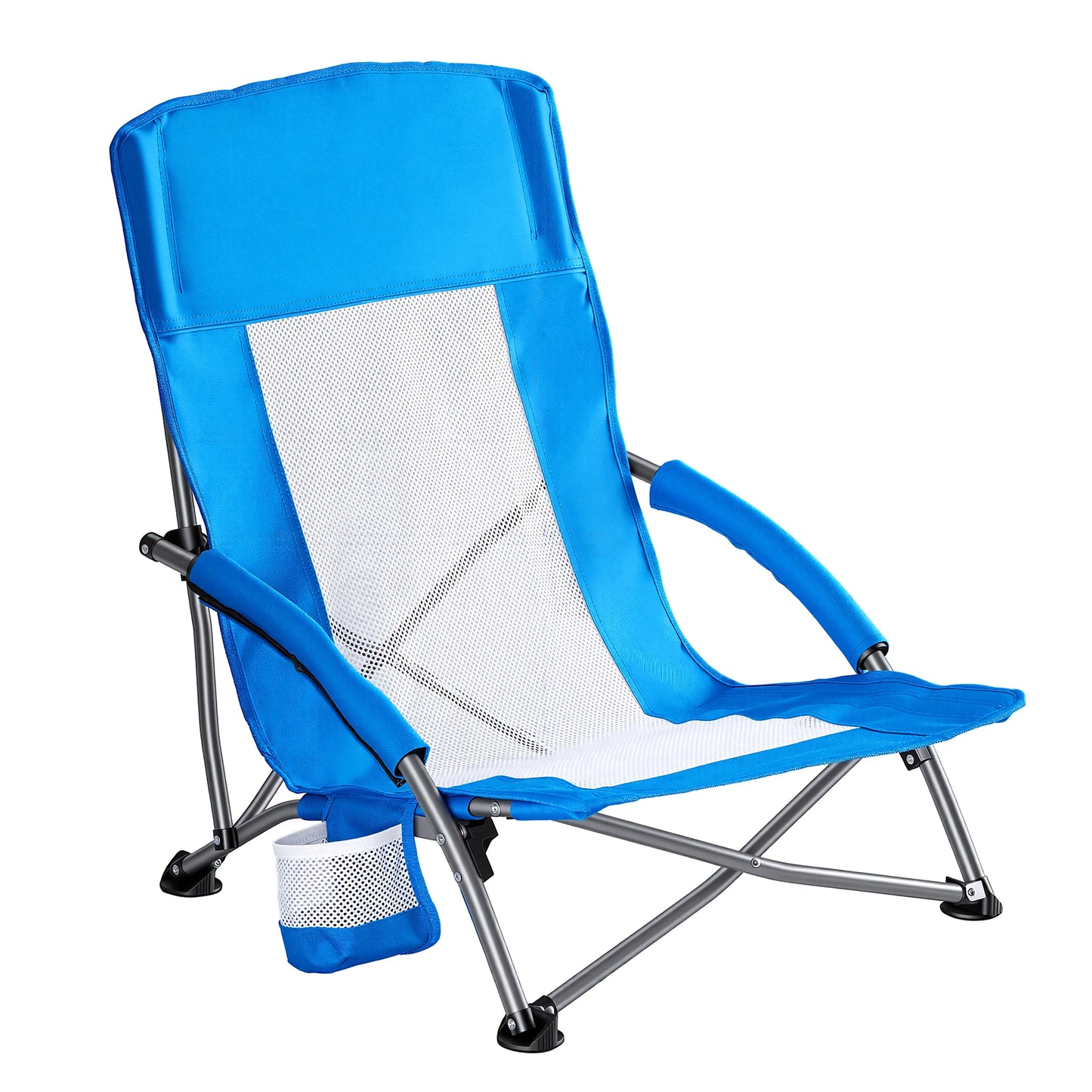 JHK Portable Lightweight Camping Beach Chair With Cup Holder