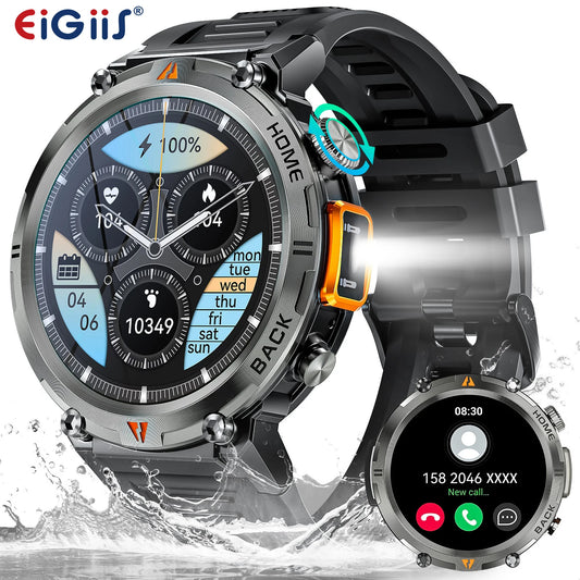 EIGIIS KE3 Smartwatch For Men Bluetooth Call Heart Rate Monitor