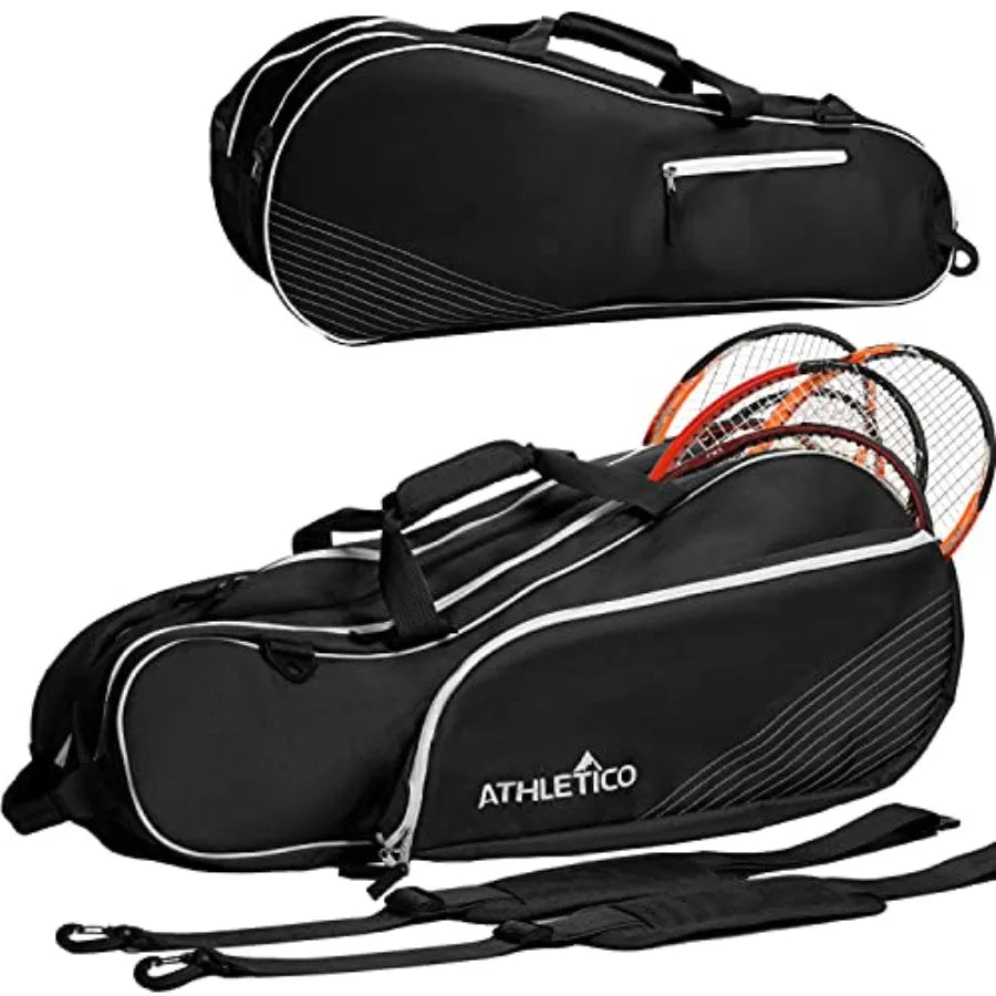 6 Racquet Tennis Bag Padded to Protect Rackets Lightweight Professional or Beginner Tennis Players Unisex Design for Men, Women