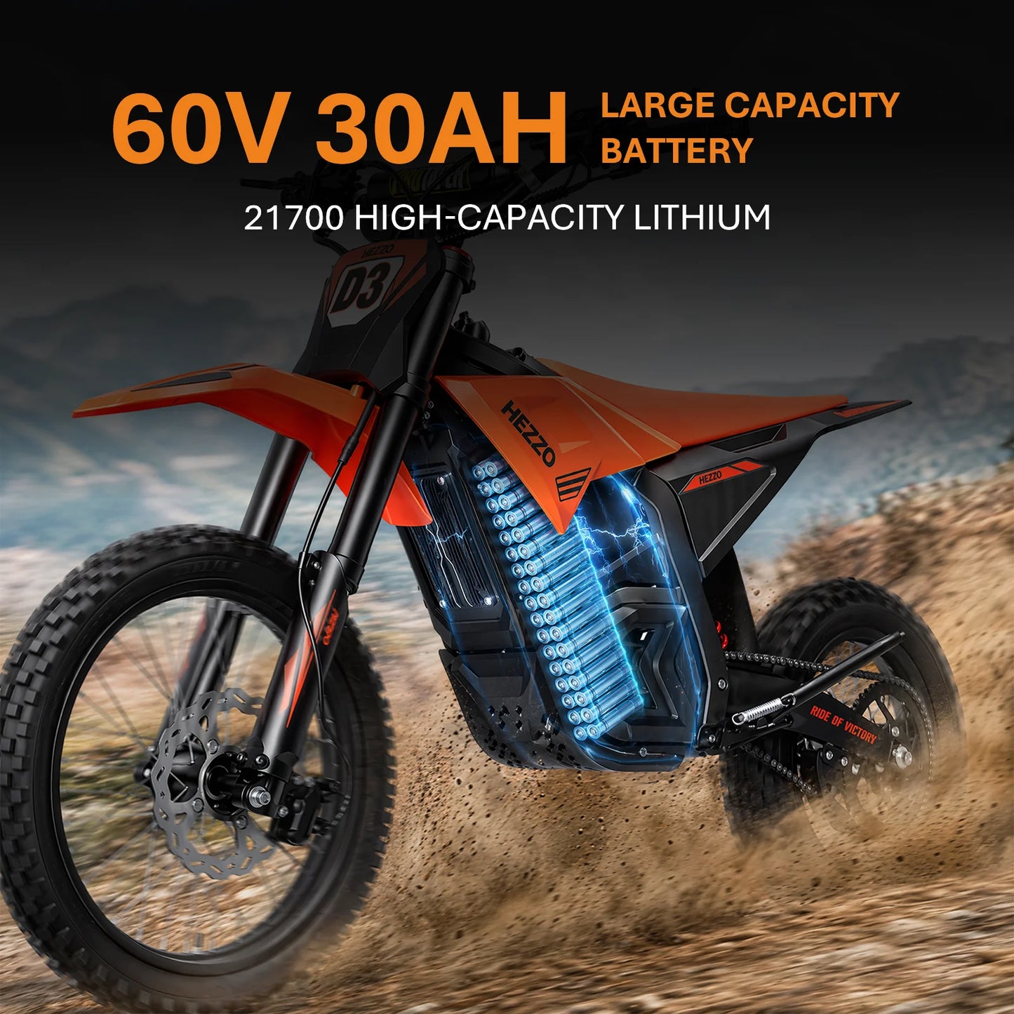 HEZZO D3PRO 8KW Electric Dirt Bike Mid-Drive Ebike