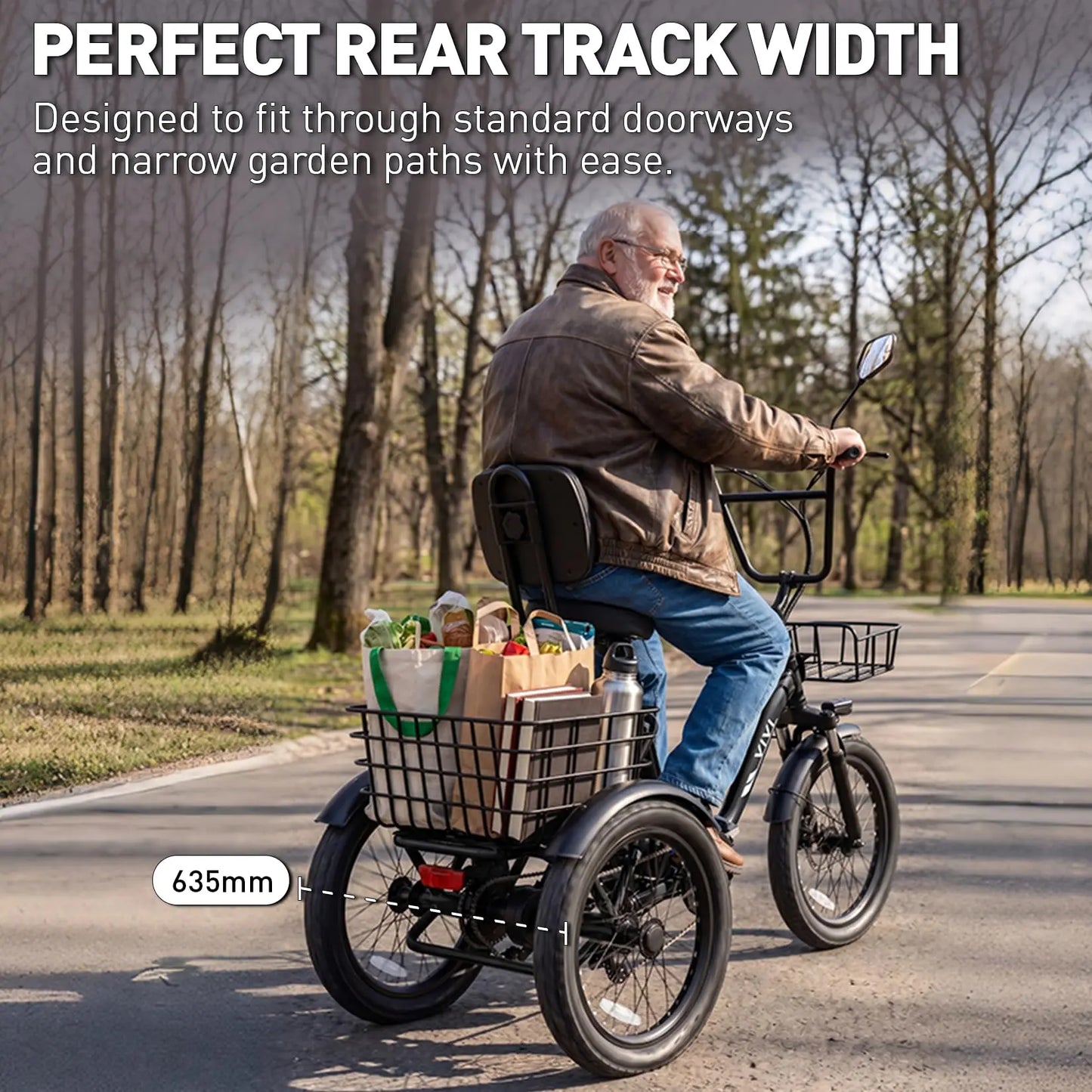 Vivi FatGo1 750W Electric Tricycle for Adults With Basket
