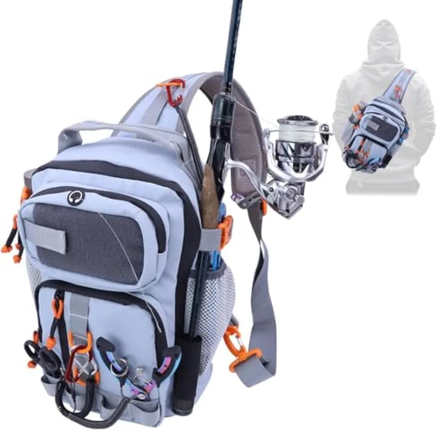 Water Resistant Fishing Backpack With Tackle Boxes And Rod Holder