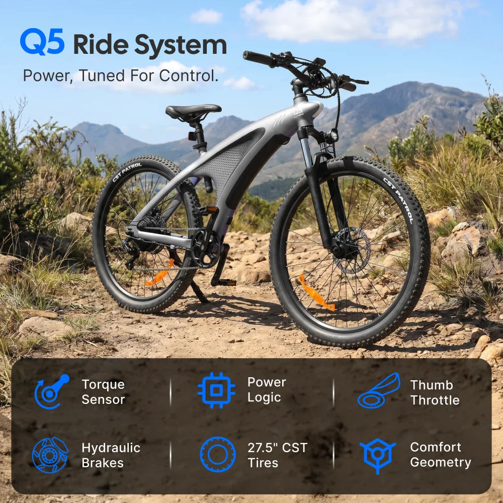 HUANCI Q5 Mountain Electric Bike 48V 20Ah Hydraulic Disc Ebike
